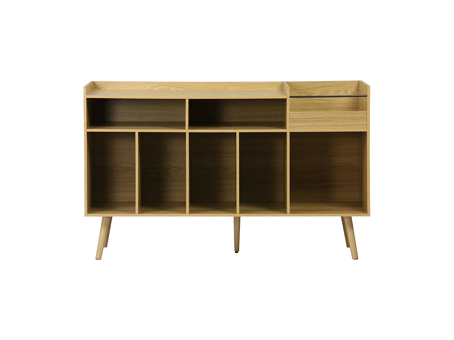 Mueble de vinilos xl estilo escandinavo, 130cm natural