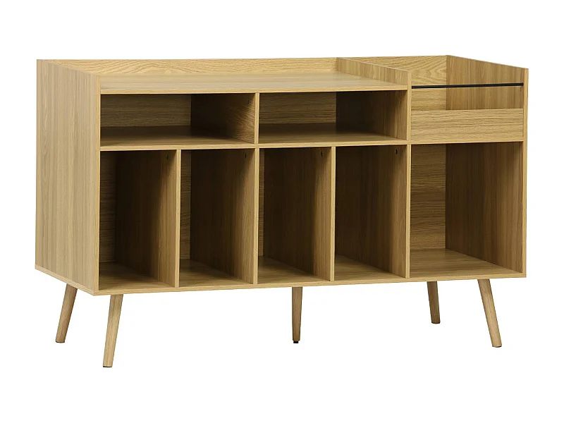 Meuble vinyle vintage décor bois. Dune. L 130 x P 50 x H 80 cm