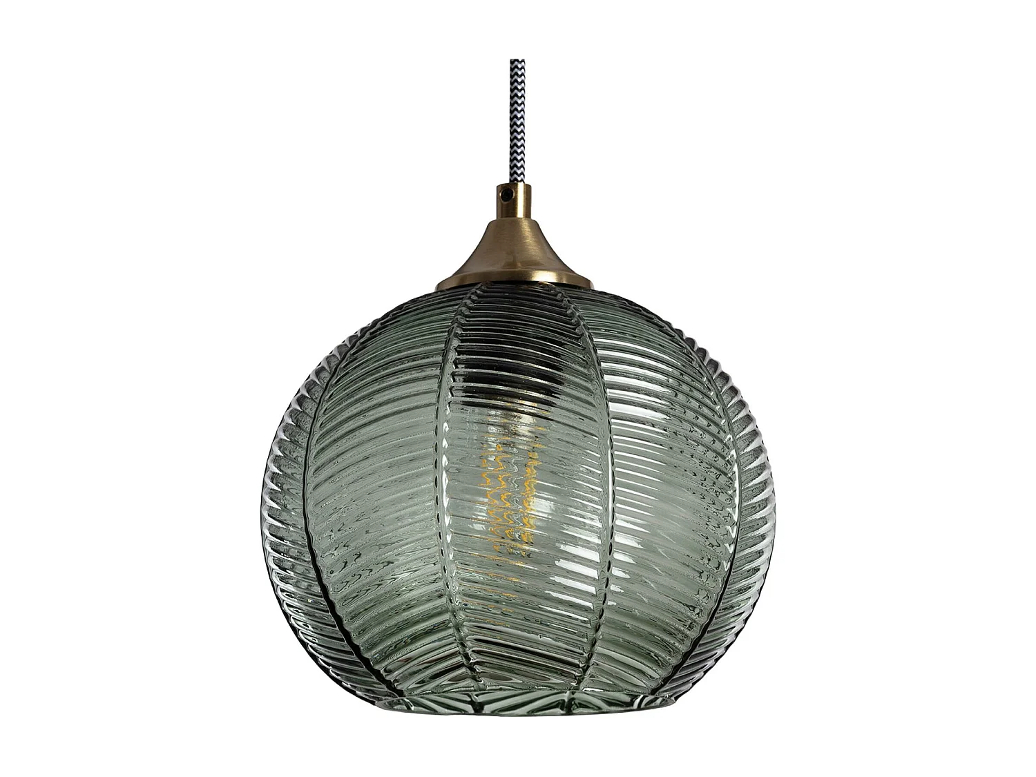 Lampade sospesa in metallo e vetro, 20cm, verde