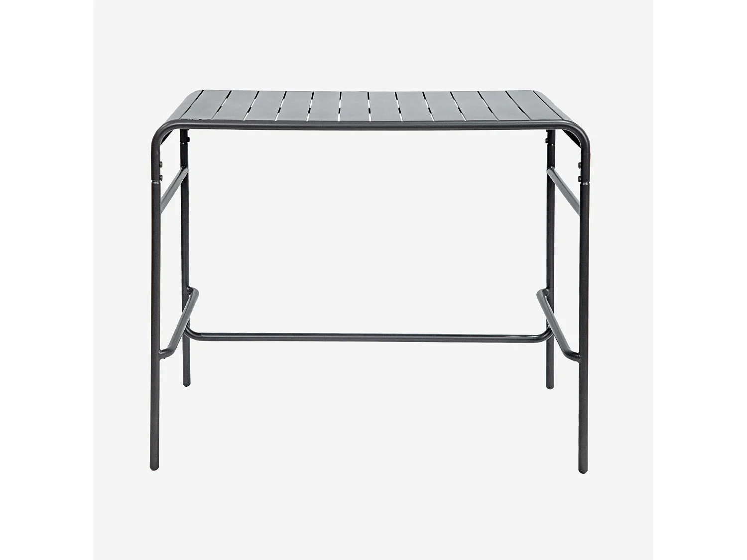 Mesa alta de jardín con 4 sillas altas de acero antracita