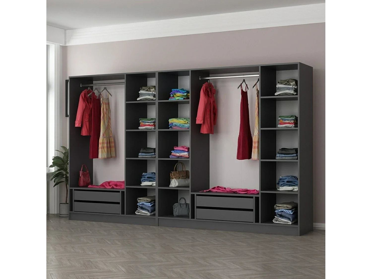 Scarpiera con seduta - 4 scomparti - legno VALES