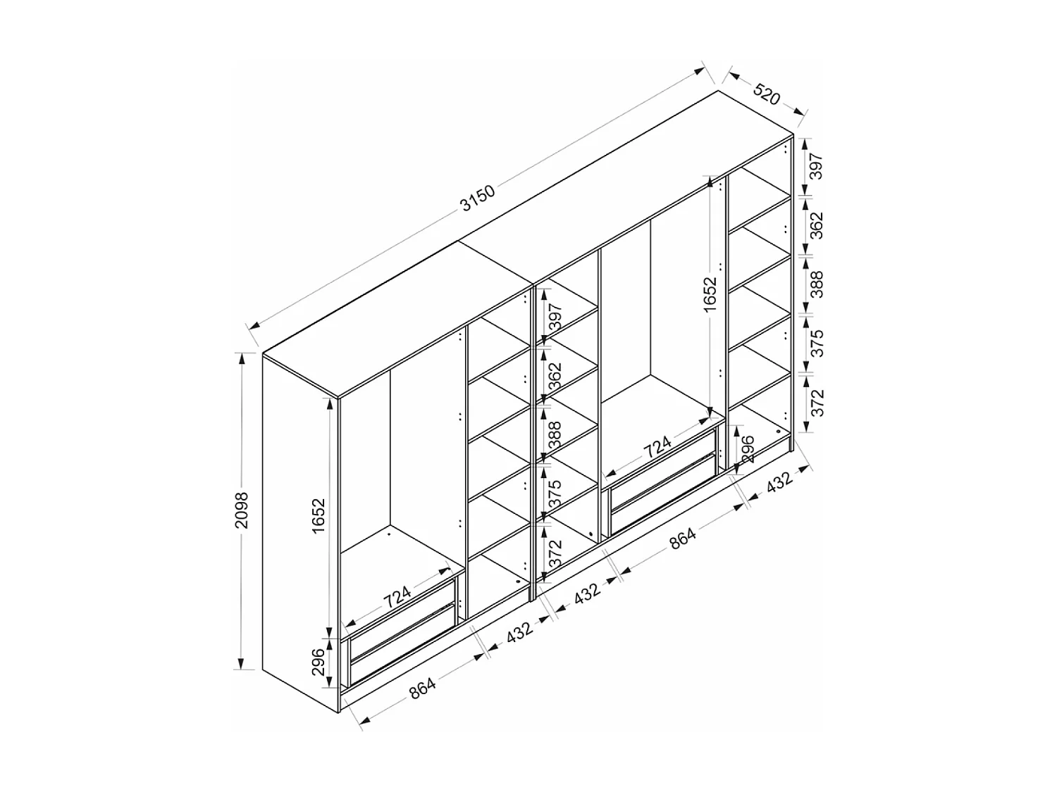 Scarpiera con seduta - 4 scomparti - legno VALES
