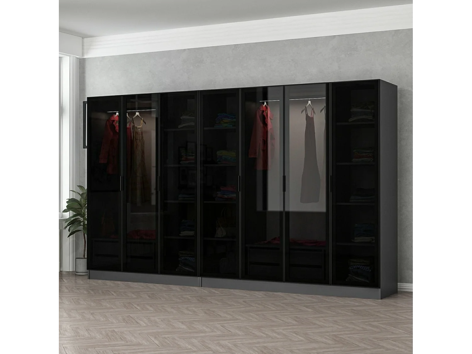 Industrieller Nachttisch mit Regalen und Kleiderstangen - Holz und Metall - Weiß - 50 x 38 x 50 cm