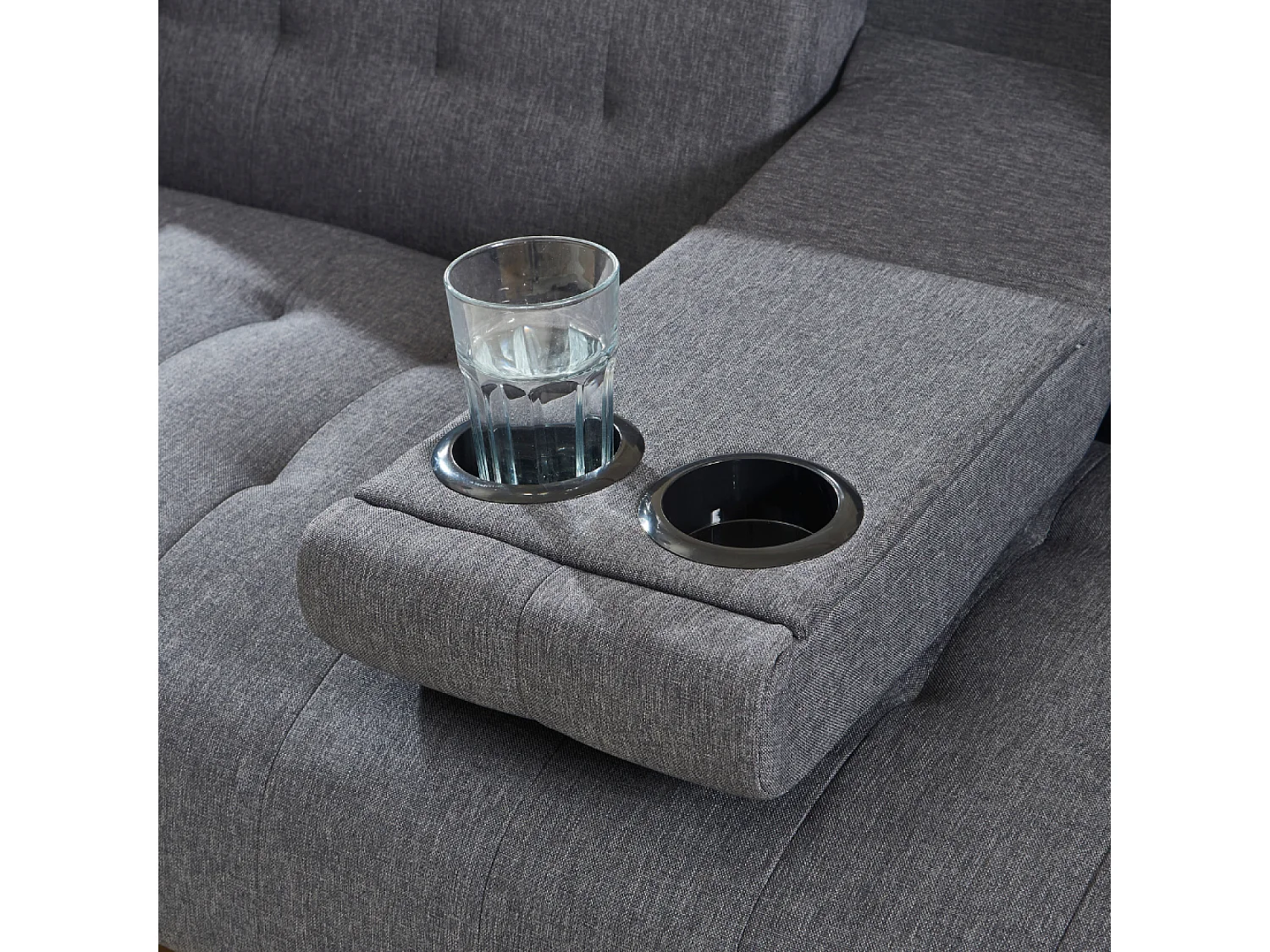 3-zits slaapbank grijs met inklapbaar middentafel INVERNESS