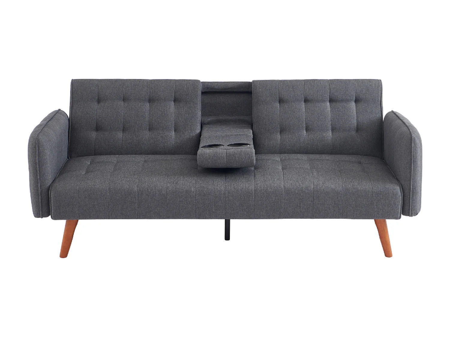 3-zits slaapbank grijs met inklapbaar middentafel INVERNESS