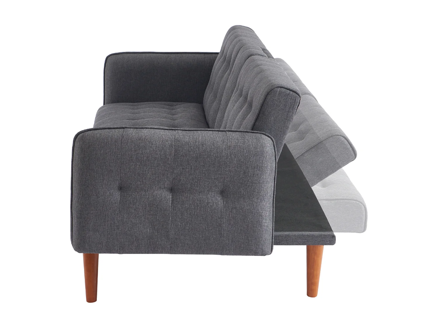 3-zits slaapbank grijs met inklapbaar middentafel INVERNESS