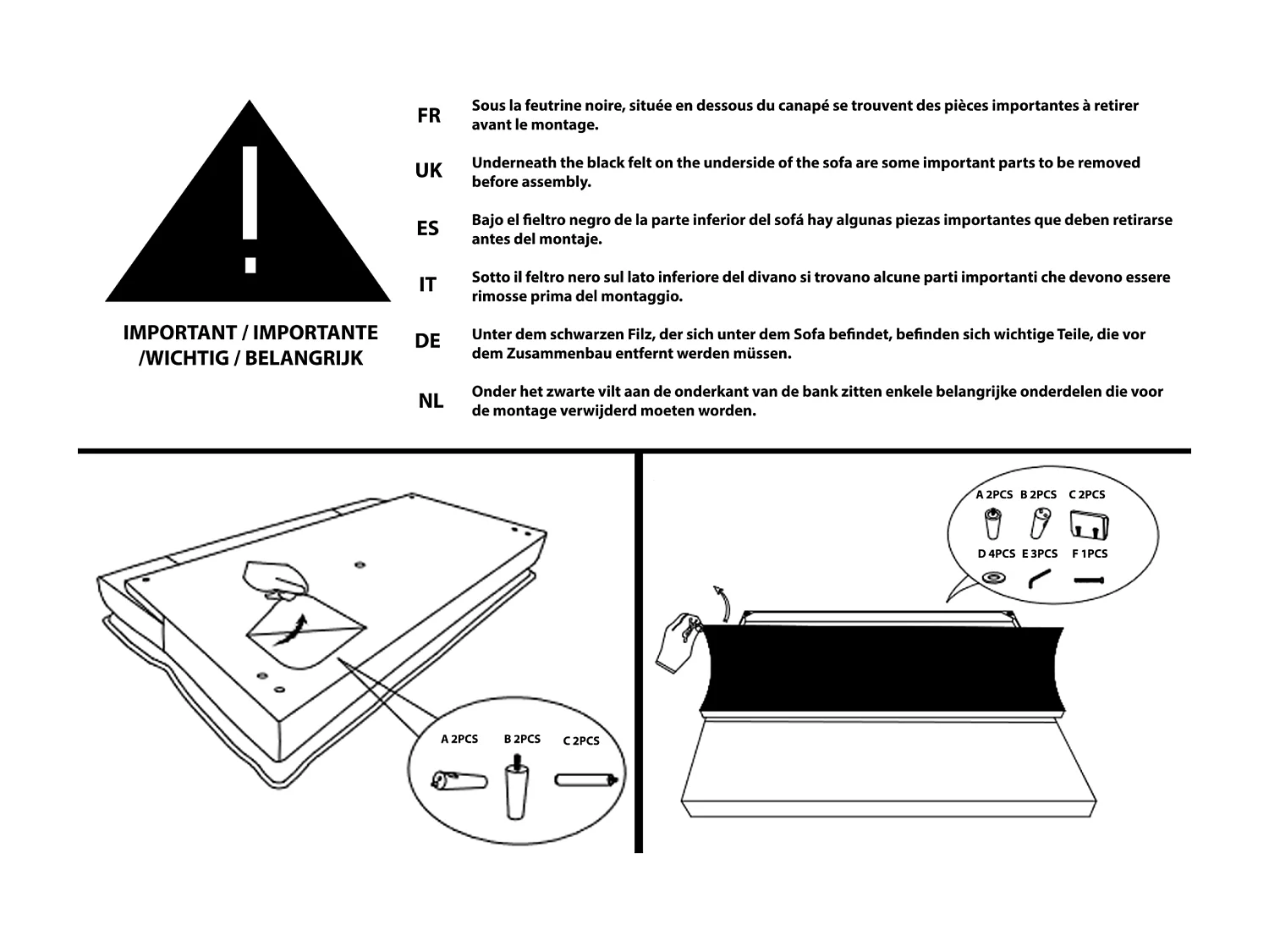 3-zits slaapbank grijs met inklapbaar middentafel INVERNESS