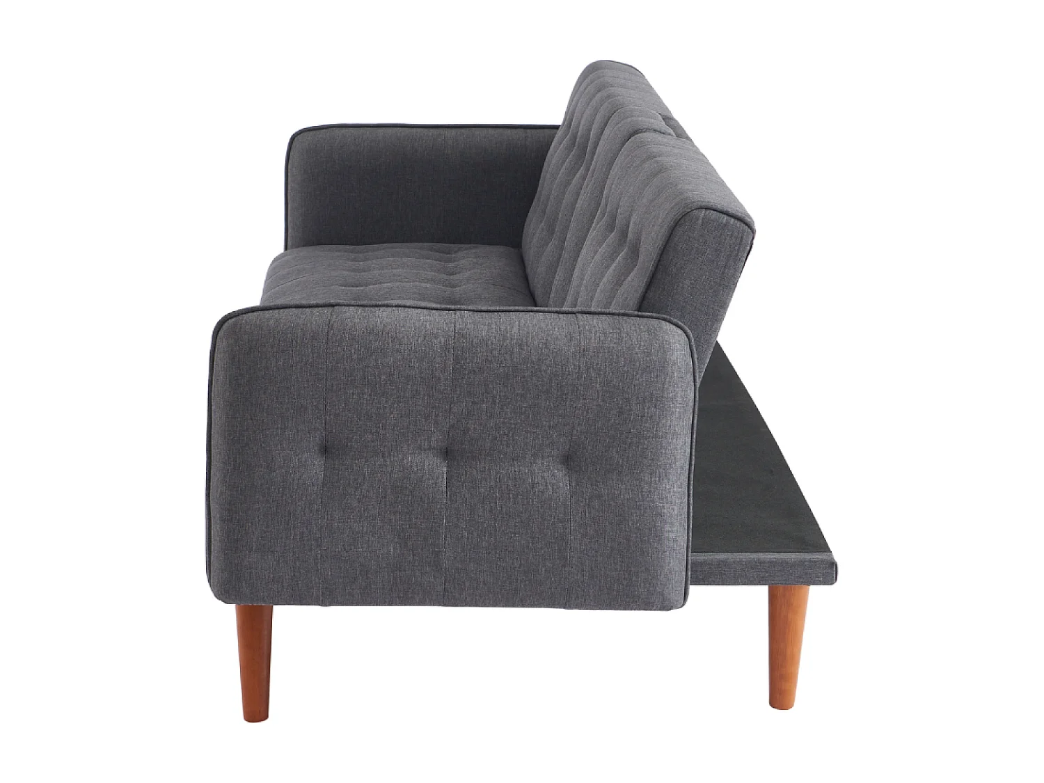 Canapé 3 places convertible avec tablette centrale rabattable gris INVERNESS