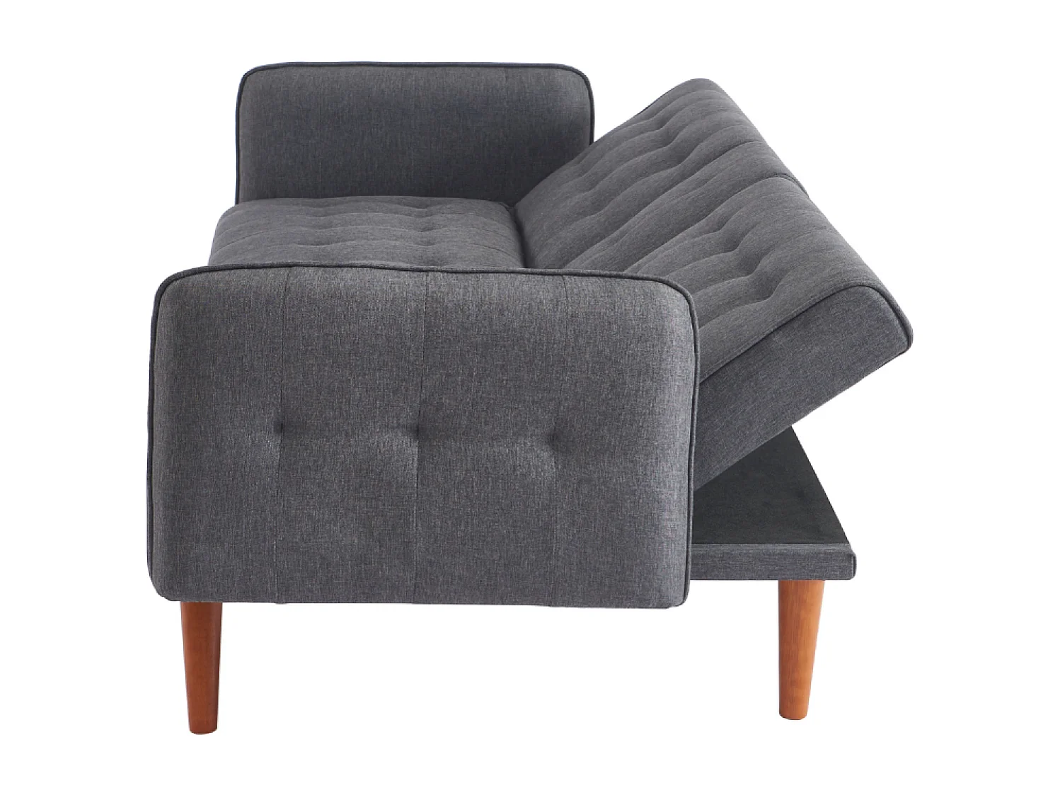 Canapé 3 places convertible avec tablette centrale rabattable gris INVERNESS