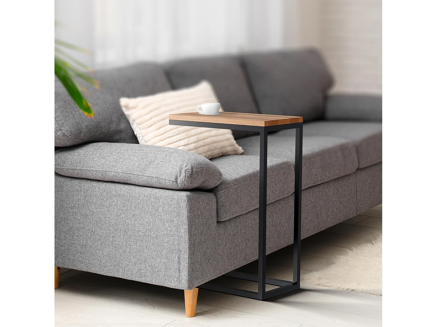 Table d'appoint - carré - Bois - 46 x 25 cm - Chêne - Manteo