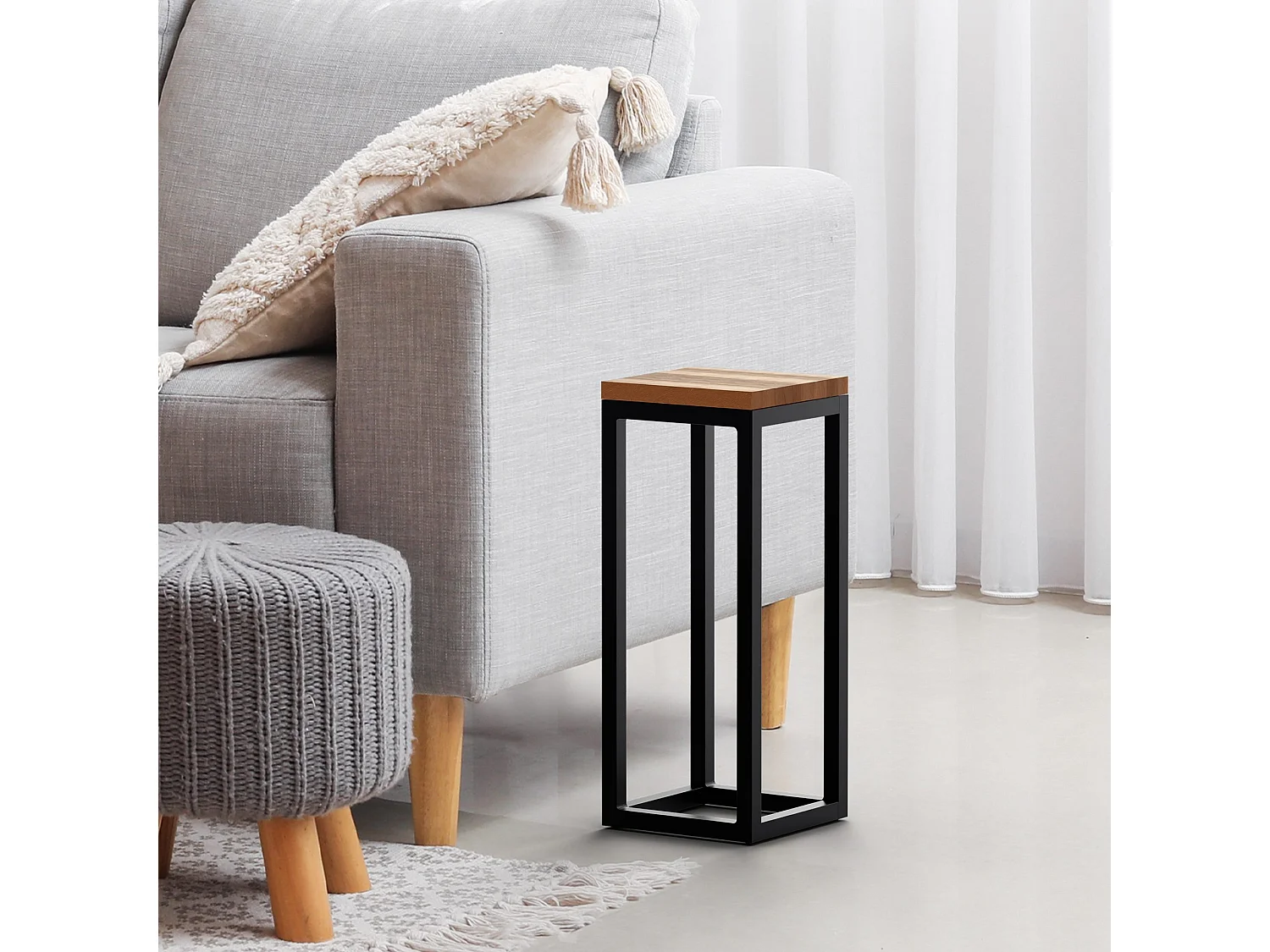 Table d'appoint - carré - Bois - 20 x 20 cm - Chêne - Manteo