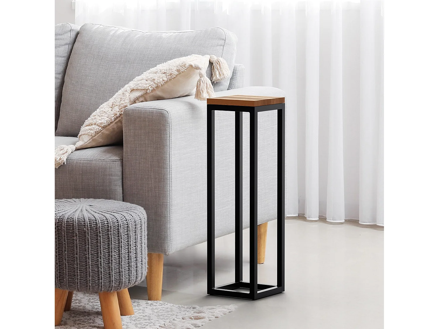 Table d'appoint - carré - Bois - 20 x 20 cm - Chêne - Manteo