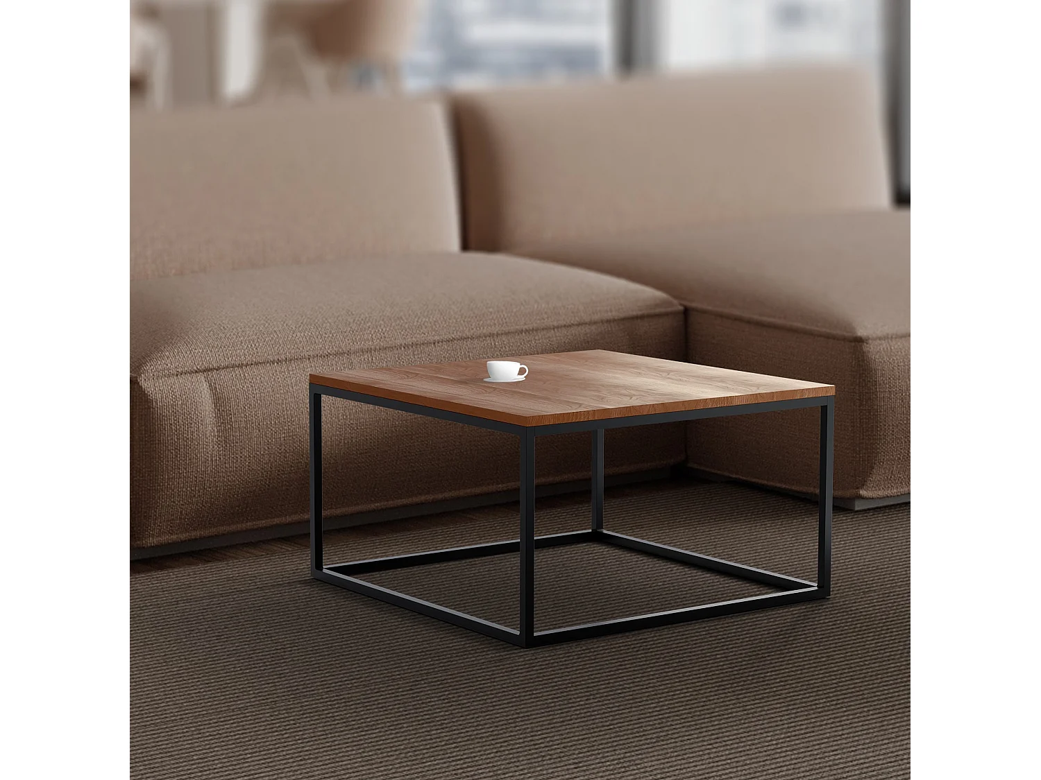 Table d'appoint - carré - Bois - 80 x 80 cm - Chêne - Manteo