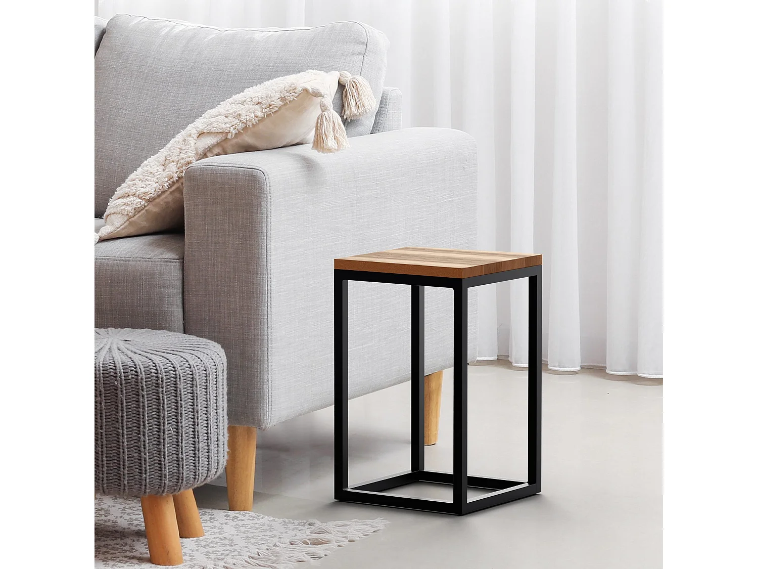 Table d'appoint - carré - Bois - 30 x 30 cm - Chêne - Manteo