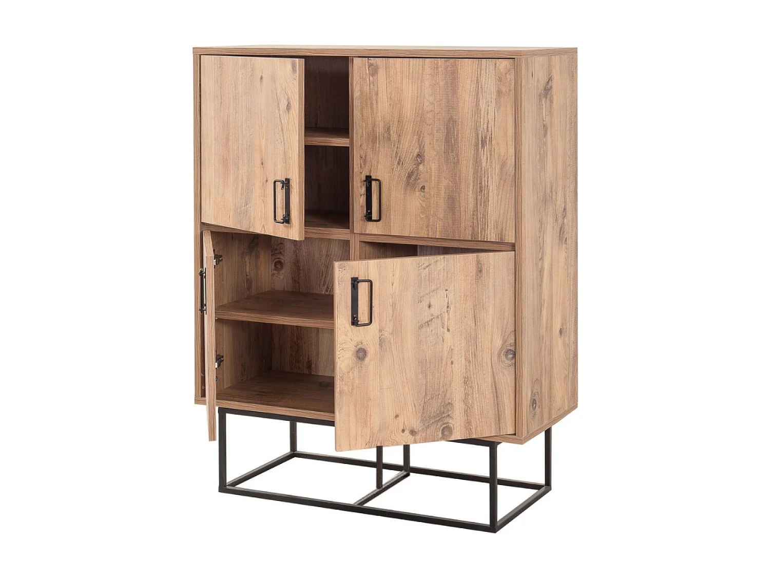 Industrie-Buffet aus Holz und Metall BRESOV - 4 Türen - 8 Fächer