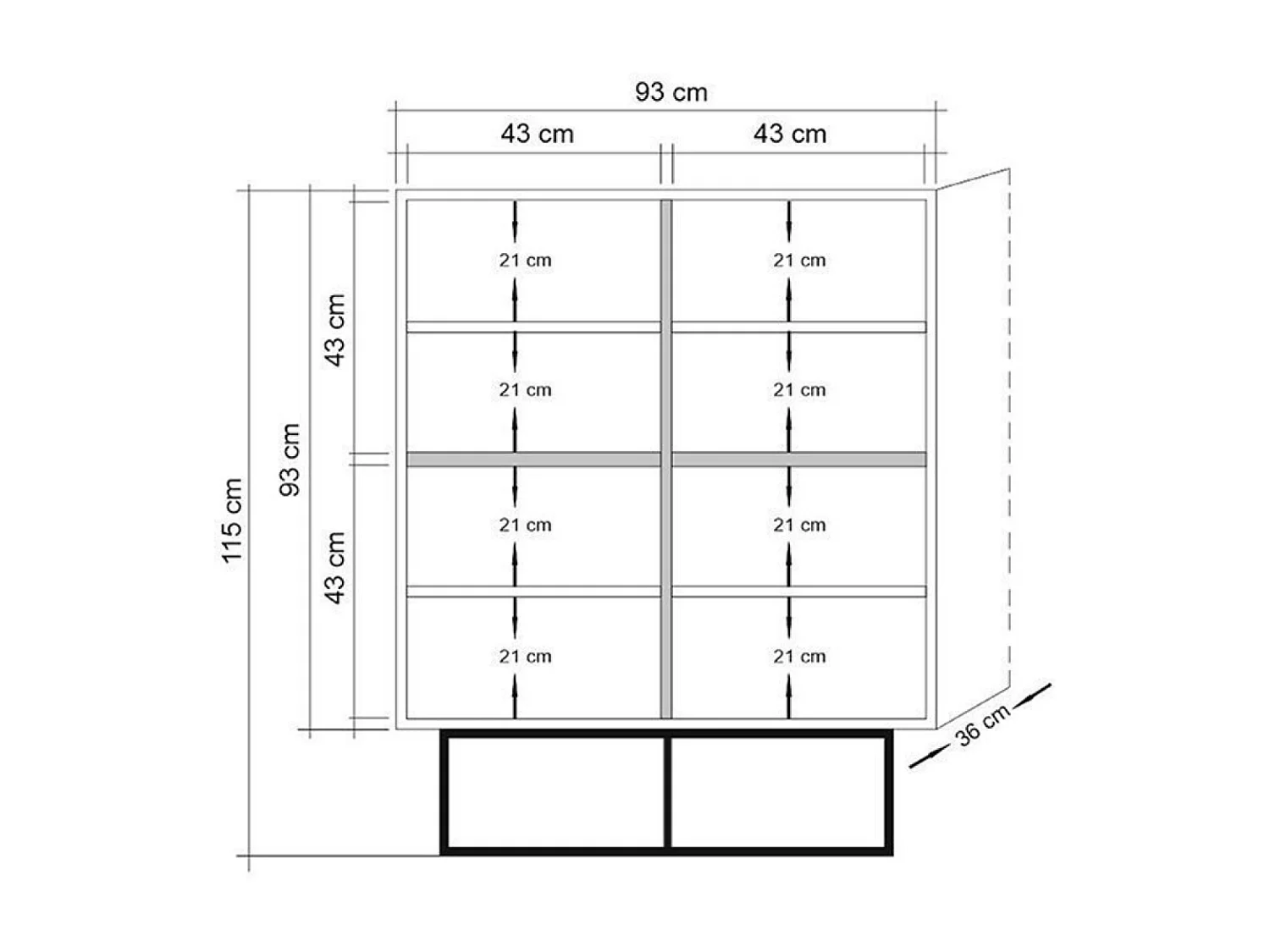 Industrie-Buffet aus Holz und Metall BRESOV - 4 Türen - 8 Fächer