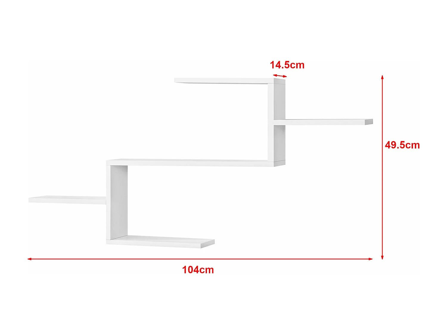 Estante de pared de diseño con almacenaje 104 cm blanco 03_0005205