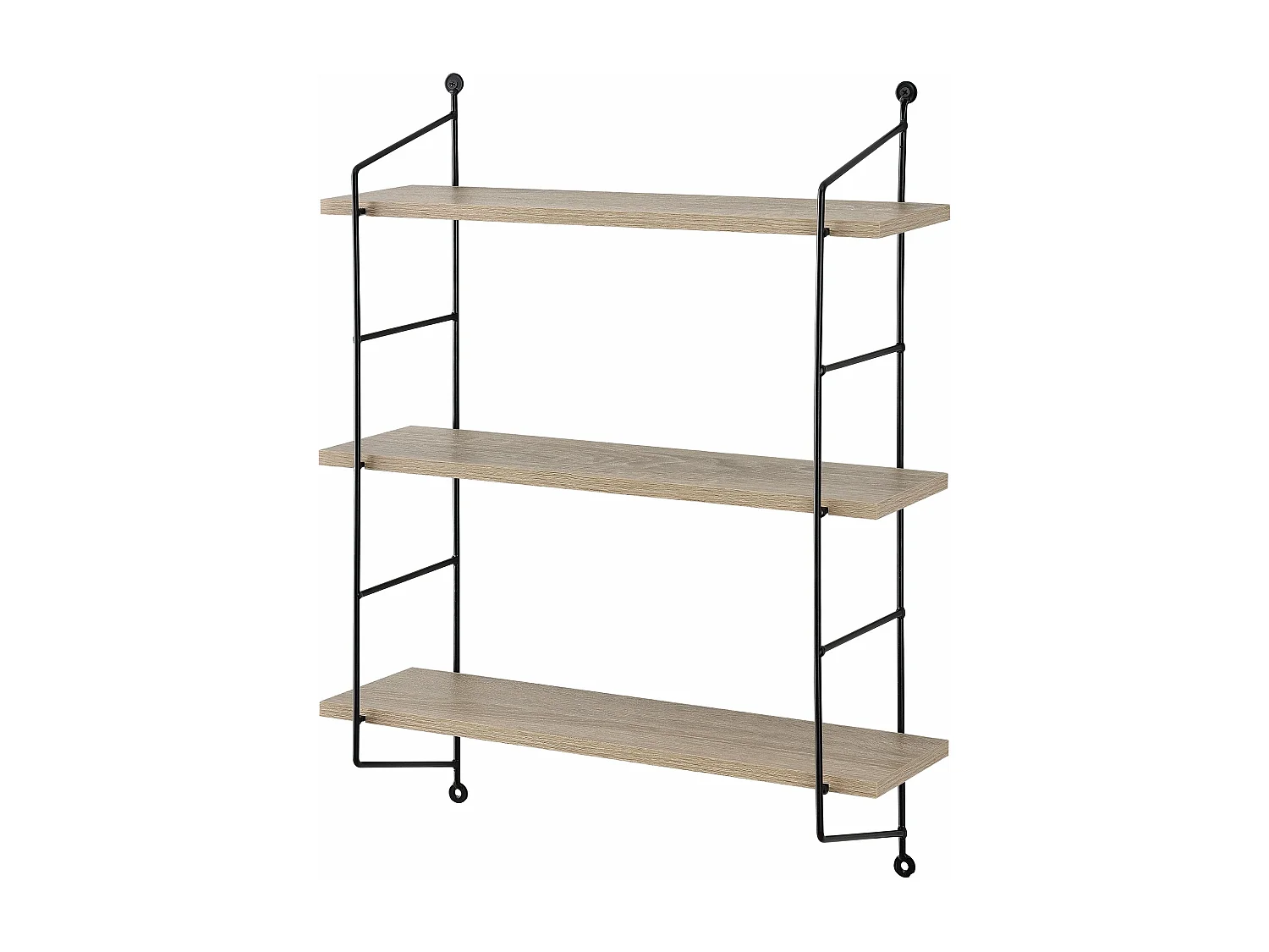 Estante de pared con 3 estantes con estructura de acero con aspecto de madera de 48 x 15 cm 03_0001712