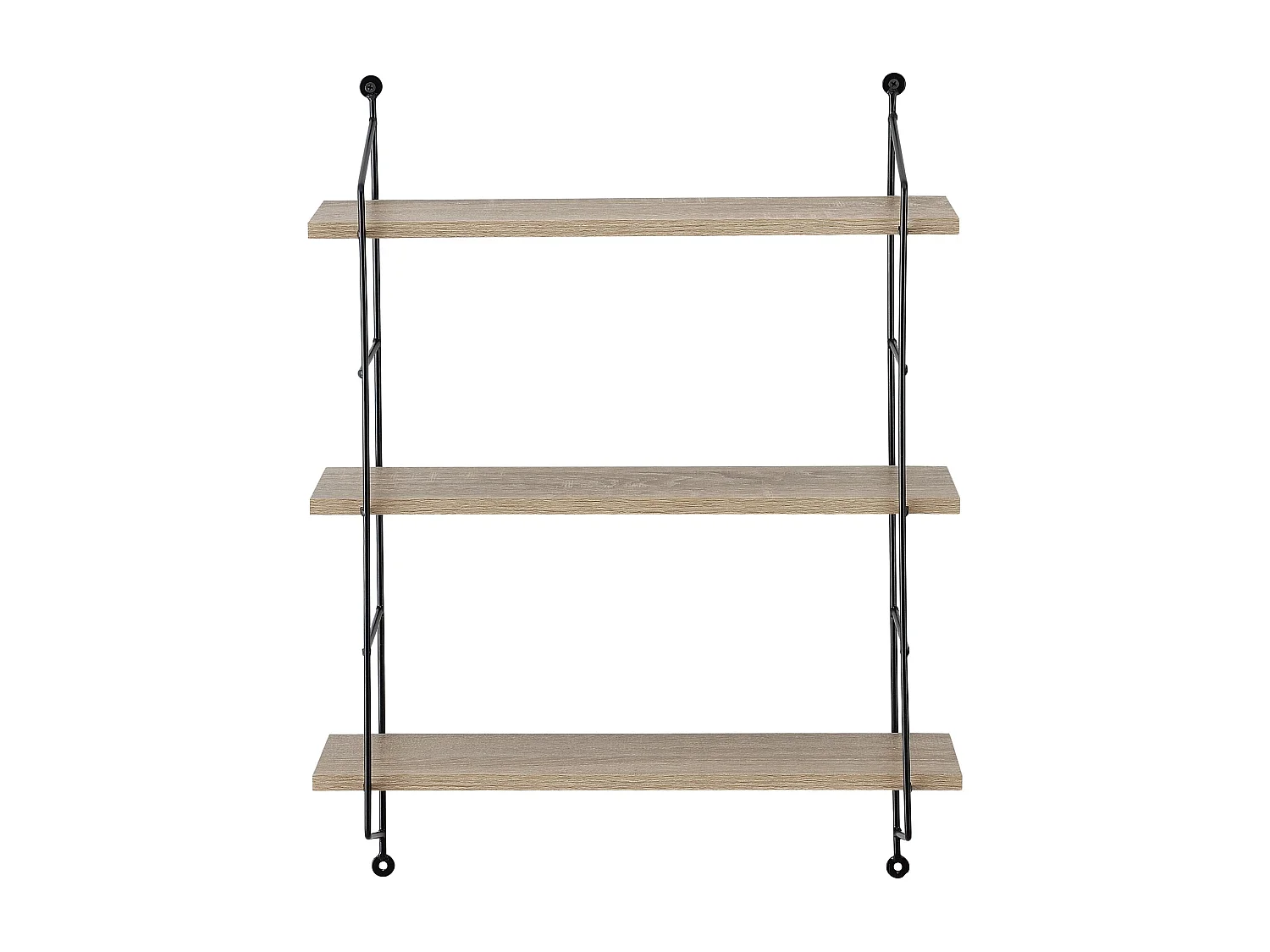 Estante de pared con 3 estantes con estructura de acero con aspecto de madera de 48 x 15 cm 03_0001712