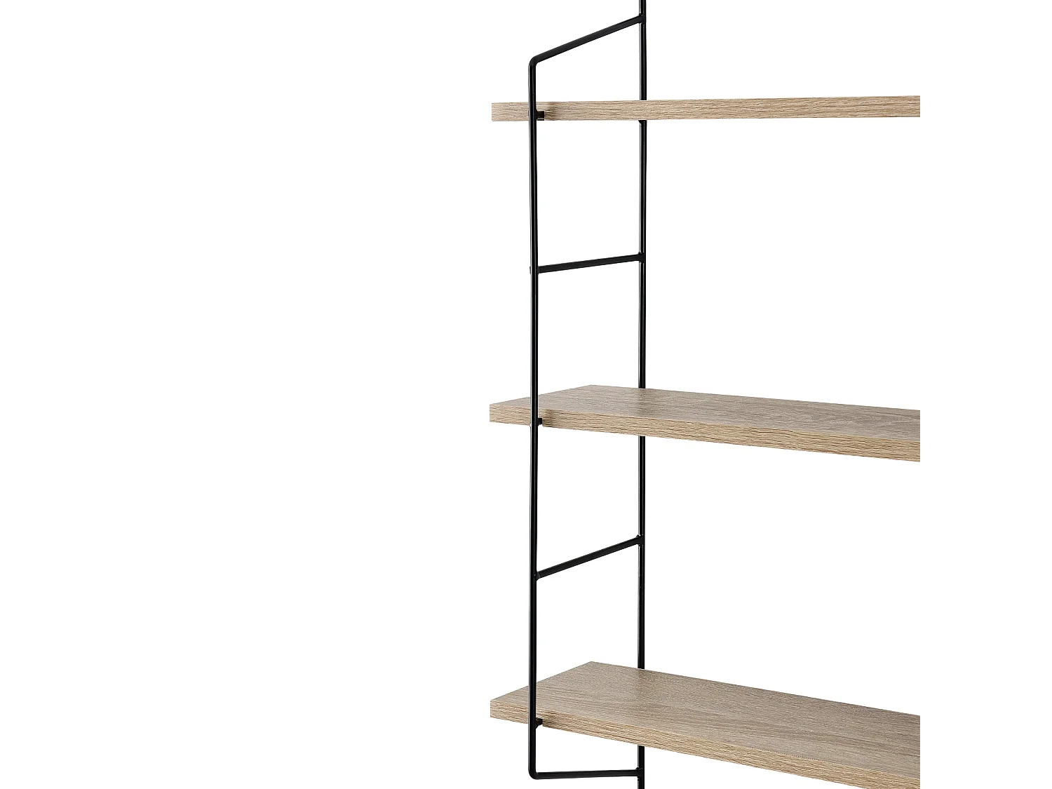 Estante de pared con 3 estantes con estructura de acero con aspecto de madera de 48 x 15 cm 03_0001712