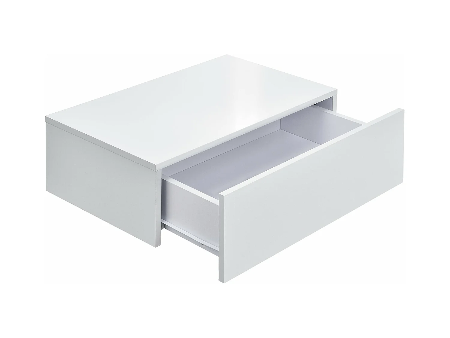 Set 2 comodini mensola a muro per camera da letto con 2 cassetti 46 cm laccato bianco 03_0000010