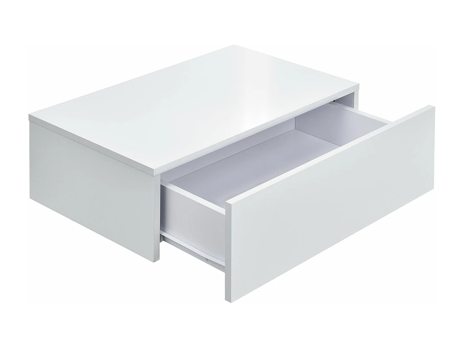 Conjunto de 2 mesas de cabeceira prateleiras de parede para quarto com 2 gavetas 46 cm lacado branco 03_0000010