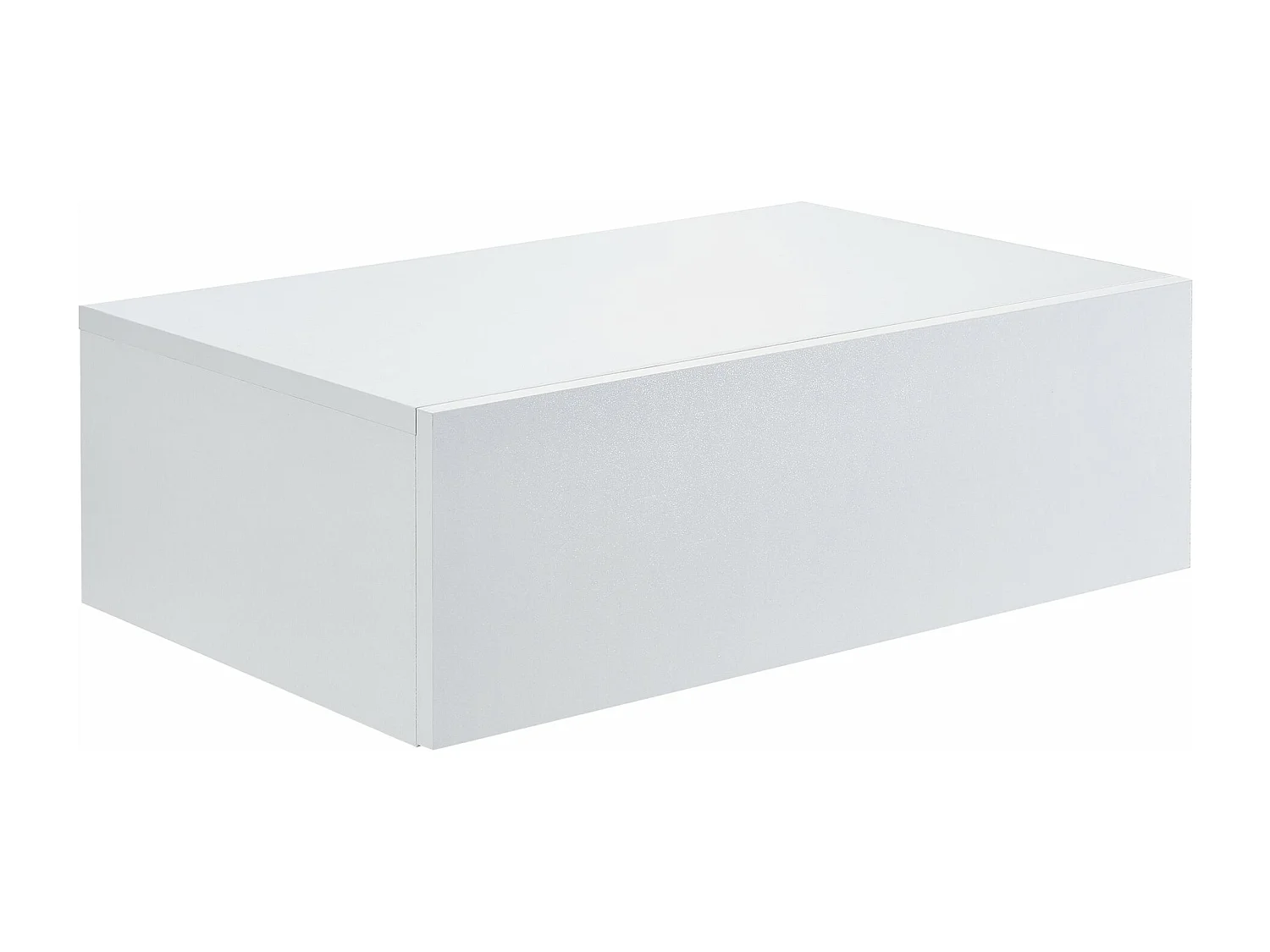 Conjunto de 2 mesas de cabeceira prateleiras de parede para quarto com 2 gavetas 46 cm lacado branco 03_0000010