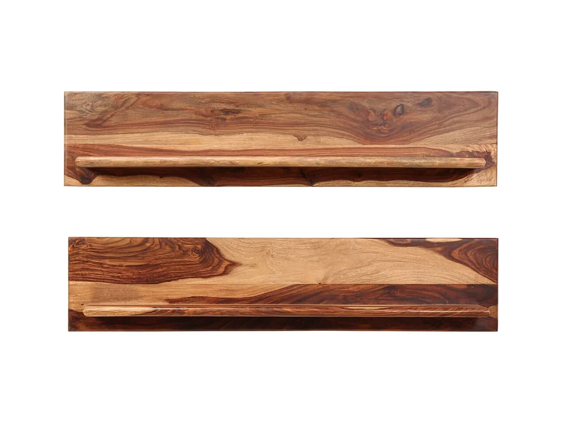Mueble de diseño de pared estante para armario 2 piezas 118 cm madera maciza 2702234/2