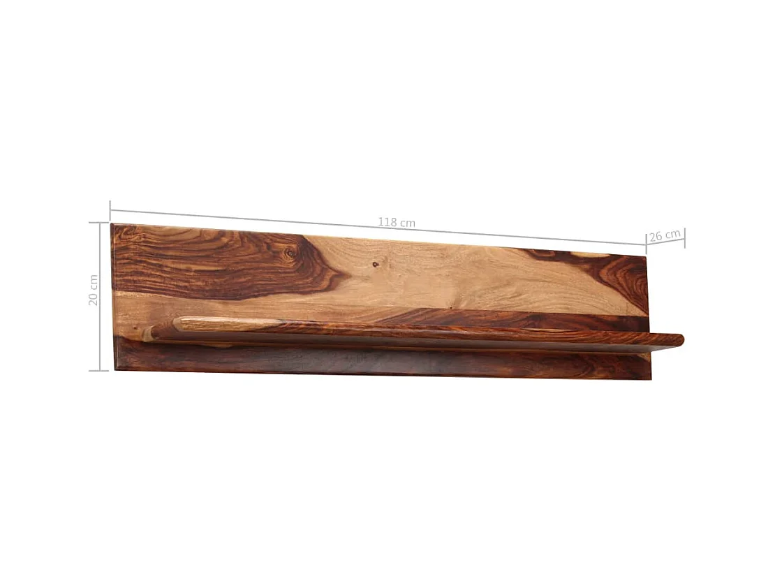 Mueble de diseño de pared estante para armario 2 piezas 118 cm madera maciza 2702234/2