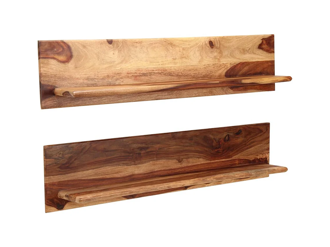 Mueble de diseño de pared estante para armario 2 piezas 118 cm madera maciza 2702234/2