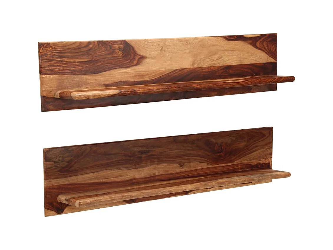 Mueble de diseño de pared estante para armario 2 piezas 118 cm madera maciza 2702234/2