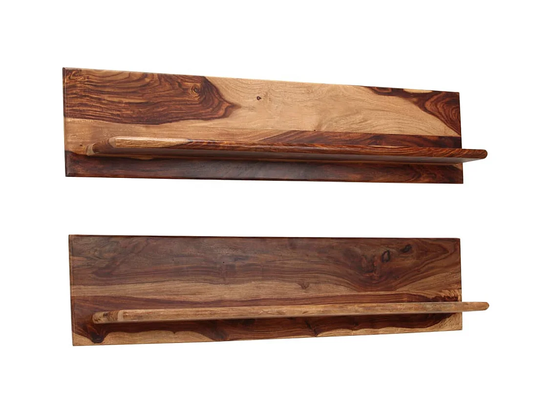 Scaffale per mobile di design da parete 2 pz 118 cm in legno massello 2702234/2