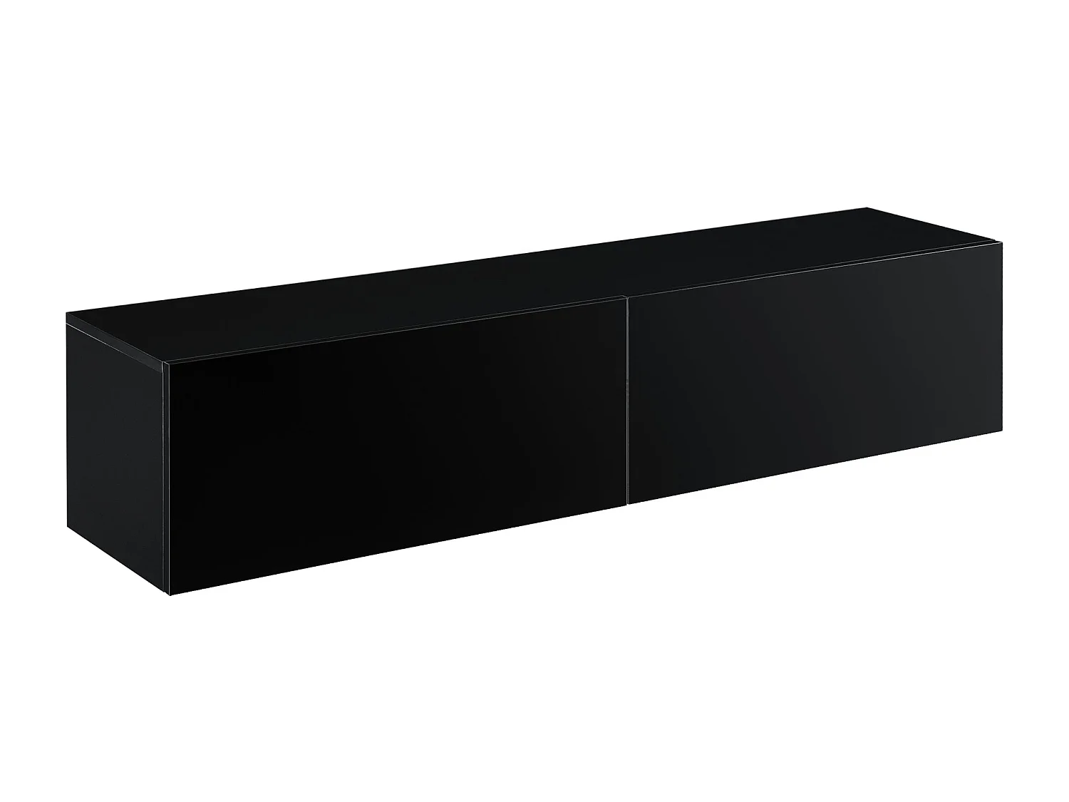 Estante de pared de diseño mueble para TV con 2 cajones 140 cm negro brillante 03_0005192