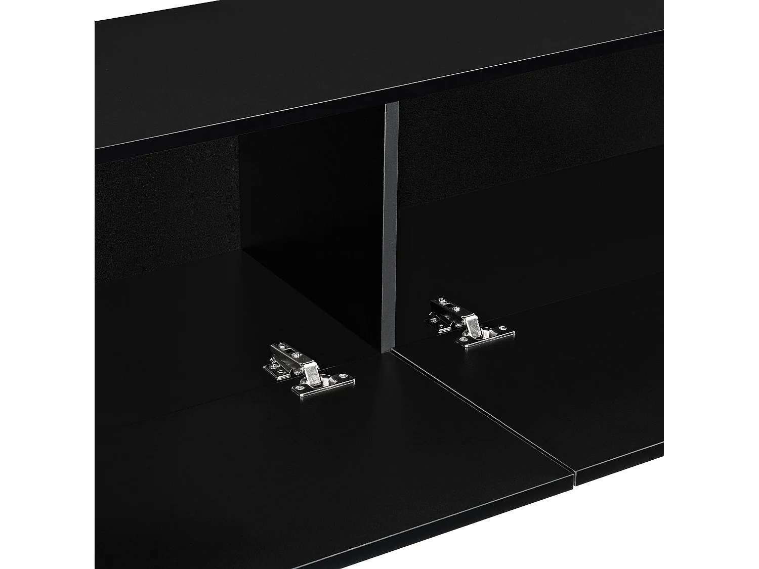 Estante de pared de diseño mueble para TV con 2 cajones 140 cm negro brillante 03_0005192