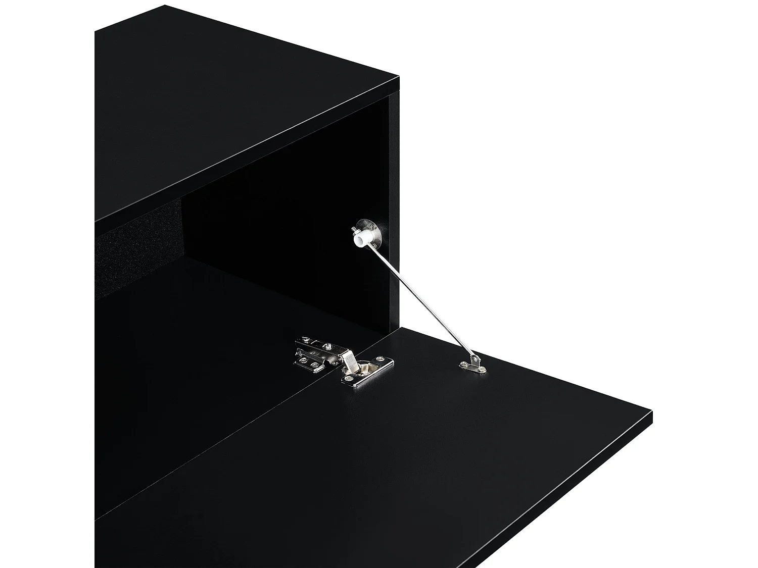 Estante de pared de diseño mueble para TV con 2 cajones 140 cm negro brillante 03_0005192