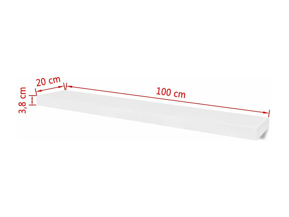 Mueble de diseño estantería 2 de pared en MDF blanco para DVD/libros 2702111/2