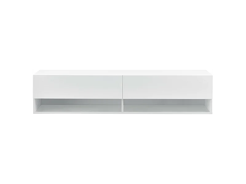 Mensola a muro 2 ante cassetti porta TV 140 cm bianco 03_0005184