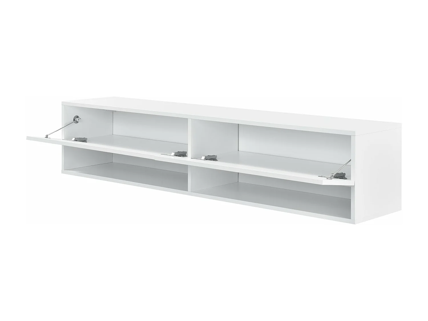 Estante de pared 2 cajones puertas mueble soporte TV 140 cm blanco 03_0005184