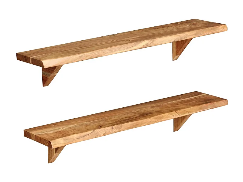 Mensola per mobili di design a parete 2 pz 90 cm in legno massello 2702231/2