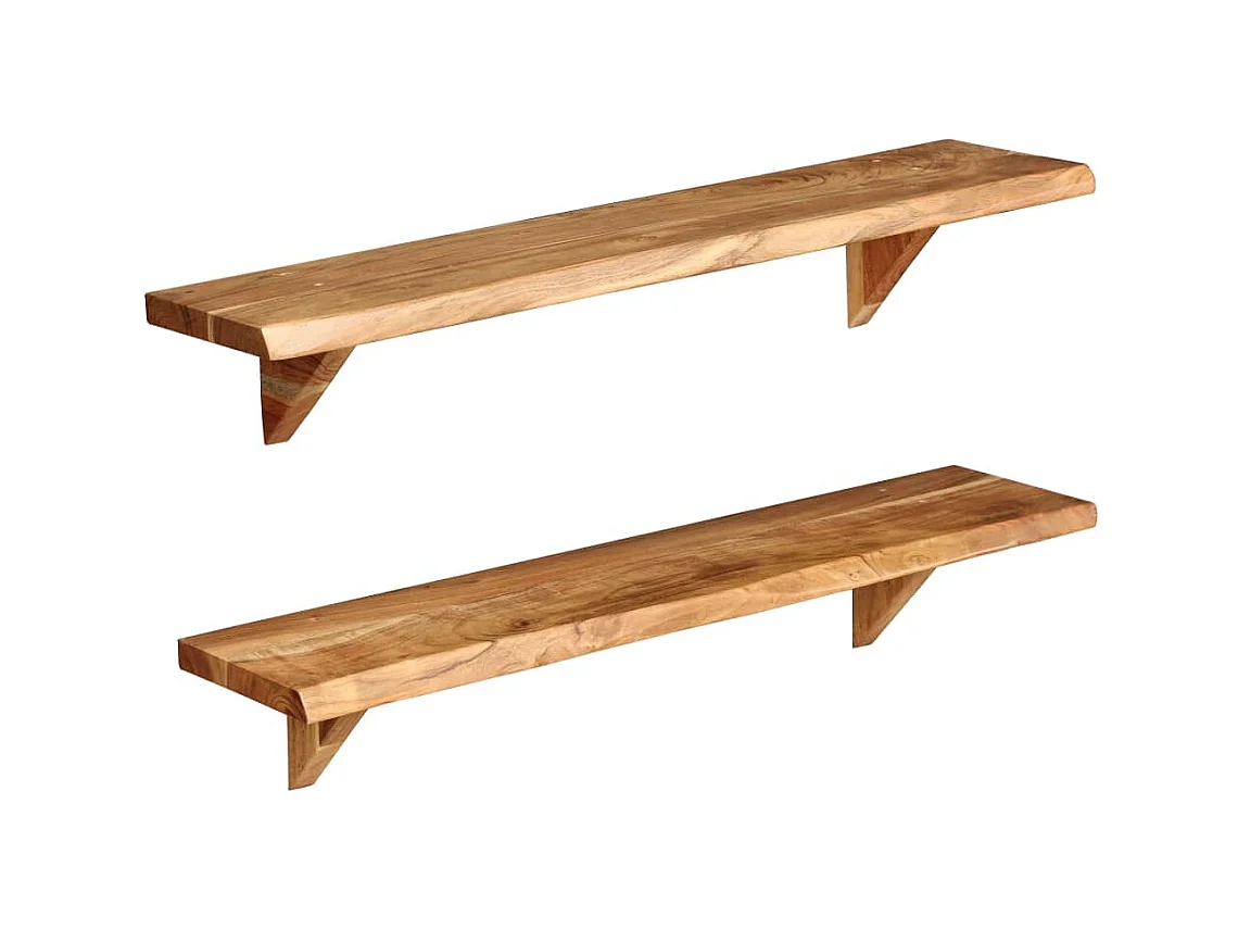 Mensola per mobili di design a parete 2 pz 90 cm in legno massello 2702231/2