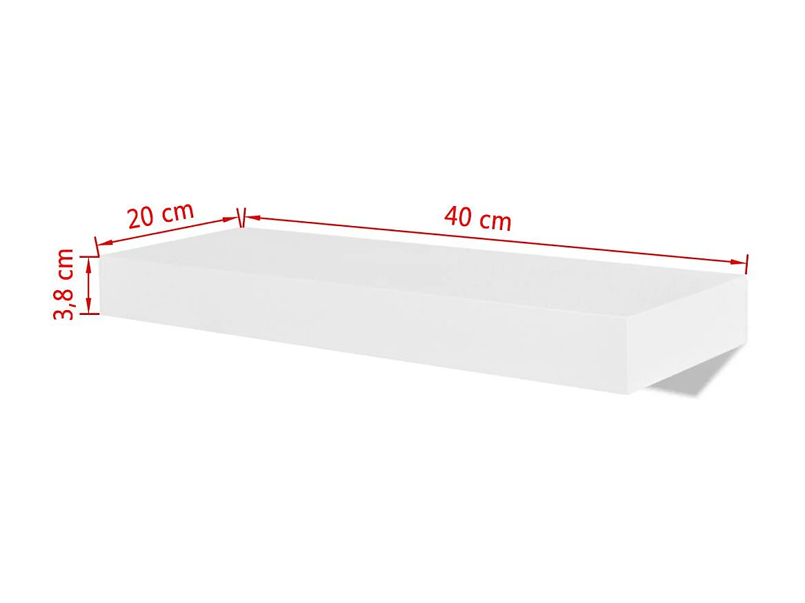Étagère armoire meuble design effet bois blanche 40 x 20 x 3.8 cm 2702108/2