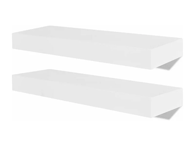 Armário de móveis de design com 2 prateleiras de parede em MDF branco para DVDs/livros 2702108/2
