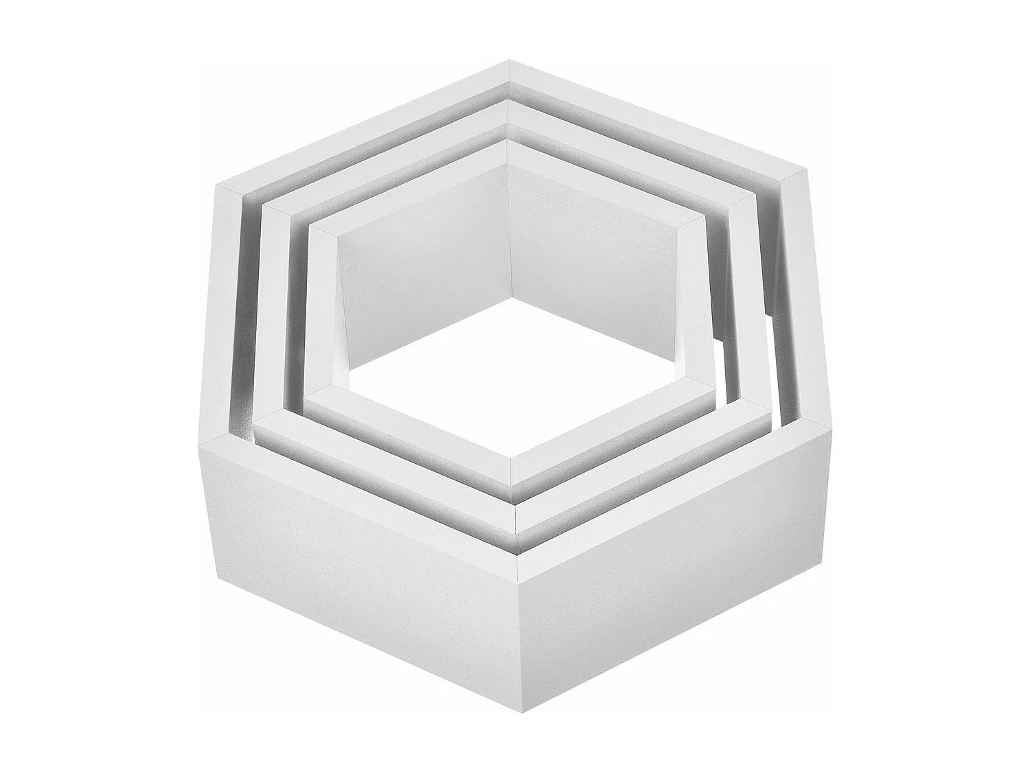 Conjunto de 3 prateleiras de parede design retro branco mate modelo 03_0001754