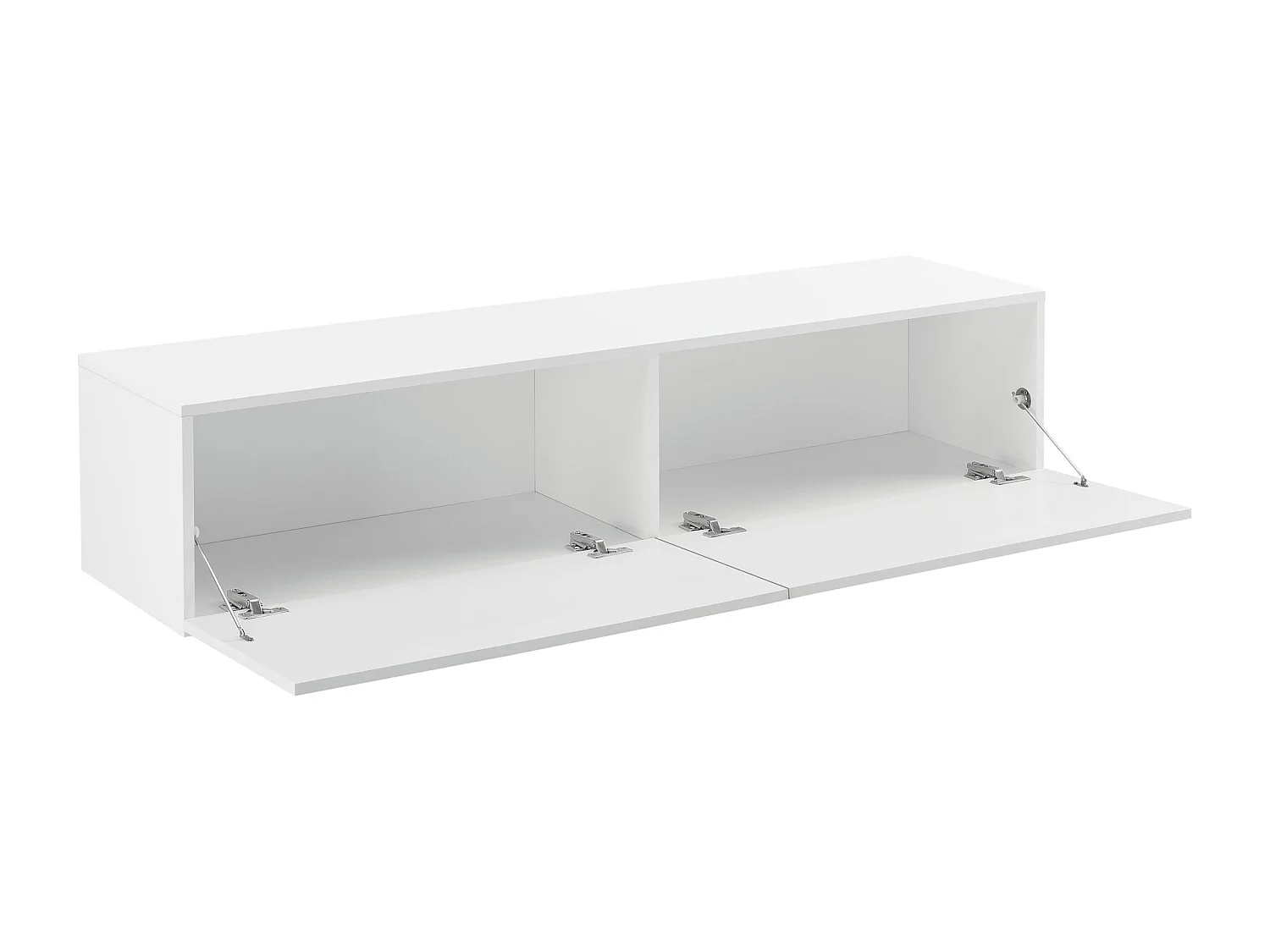 Prateleira de parede de design elegante unidade de suporte de TV com 2 gavetas 140 cm branca 03_0005188