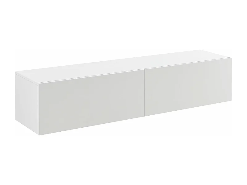 Prateleira de parede de design elegante unidade de suporte de TV com 2 gavetas 140 cm branca 03_0005188