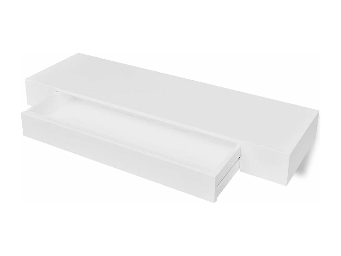 Étagère armoire meuble design effet bois blanche 80 x 25 x 8 cm 2702114/2