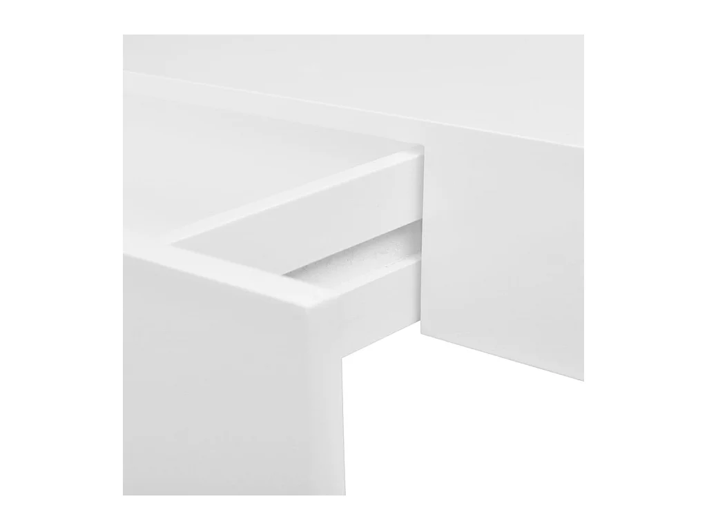 Estante de pared de diseño con 1 cajón de MDF blanco para guardar libros 2702113/2