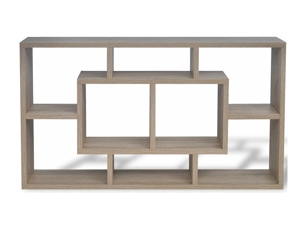 Prateleira de parede de design com 8 compartimentos na cor carvalho 2702118/2