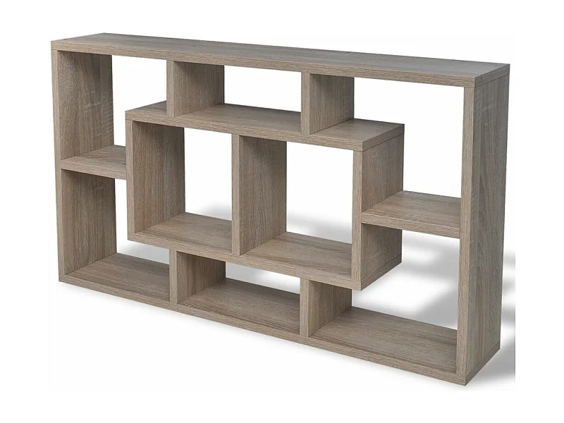 Prateleira de parede de design com 8 compartimentos na cor carvalho 2702118/2