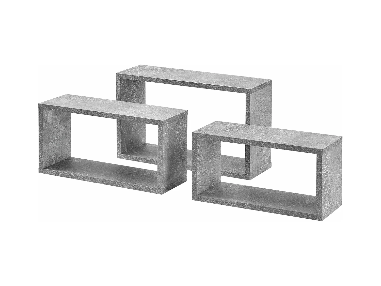 Set di 3 mensole da parete elegante set di mensole sospese in diverse dimensioni portata 5 kg grigio 03_0005794